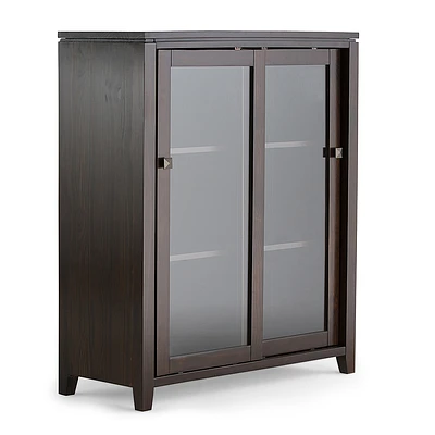 Simpli Home - Cosmopolitan Medium Storage Cabinet - Mahogany Brown