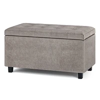 Simpli Home - Cosmopolitan Storage Ottoman - Distressed Grey Taupe