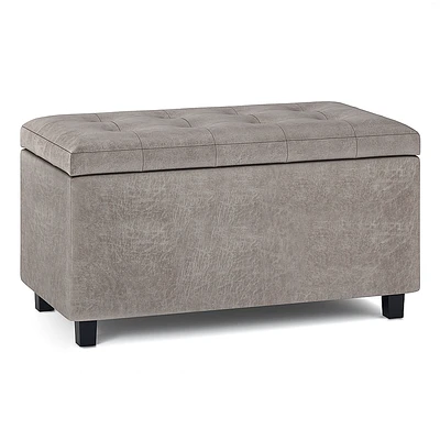 Simpli Home - Cosmopolitan Storage Ottoman - Distressed Grey Taupe