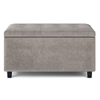 Simpli Home - Cosmopolitan Storage Ottoman - Distressed Grey Taupe