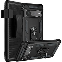 SaharaCase - Kickstand with Belt Clip Case for Google Pixel 6 Pro - Black