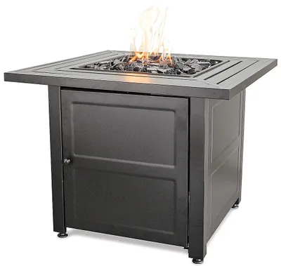 Mr. Bar-B-Q - Outdoor Fire Pit with Steel Mantel - Black