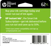 HP - 62XL High-Yield Ink Cartridge - Black