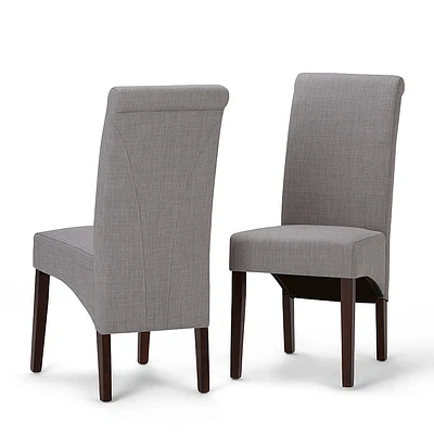 Simpli Home - Avalon Polyester & Wood Dining Chairs (Set of 2) - Dove Gray