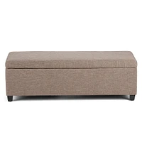 Simpli Home - Avalon Rectangular Polyester Ottoman With Inner Storage