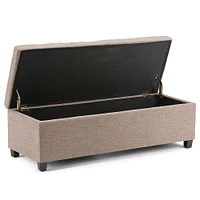 Simpli Home - Avalon Rectangular Polyester Ottoman With Inner Storage