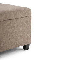 Simpli Home - Avalon Rectangular Polyester Ottoman With Inner Storage