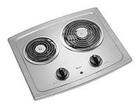 Whirlpool - 21" Built-In Electric Cooktop - Stainless Steel