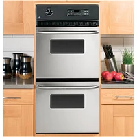 GE - 24" Built-In Double Electric Wall Oven - Stainless Steel