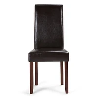 Simpli Home - Acadian Parson Polyurethane Faux Leather Dining Chairs (Set of 2) - Tanner's Brown