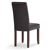 Simpli Home - Acadian Parson Polyurethane Faux Leather Dining Chairs (Set of 2) - Tanner's Brown