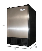 SPT - 15" 12-Lb. Freestanding Icemaker - Stainless Steel