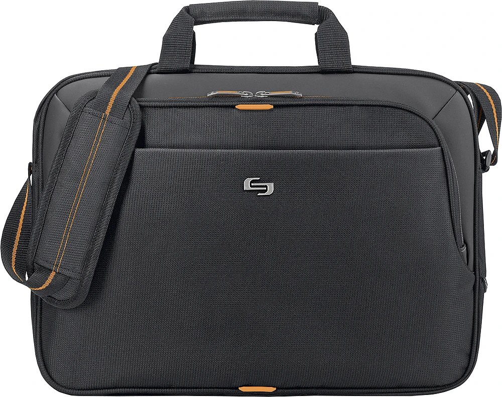 Solo New York - Urban Laptop Briefcase for 15.6" Laptop - Black/Orange