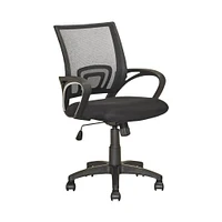 CorLiving - 5-Pointed Star Linen Fabric Office Chair - Black