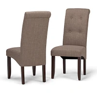 Simpli Home - Cosmopolitan Polyester & Wood Dining Chairs (Set of 2) - Light Mocha