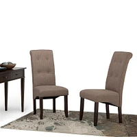 Simpli Home - Cosmopolitan Polyester & Wood Dining Chairs (Set of 2) - Light Mocha