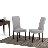 Simpli Home - Acadian Parson Polyester Fabric Dining Chairs (Set of 2) - Dove Gray