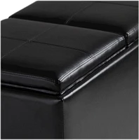 Simpli Home - Avalon Rectangular Faux Leather 5 Piece Storage Ottoman