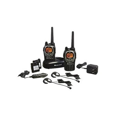 Midland - X-TRA TALK 36-Mile, 50-Channel FRS/GMRS 2-Way Radios (Pair) - Black