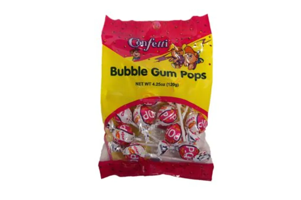 Confetti Bubble Gum Pops 4.25oz