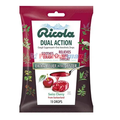 Ricola Dual Action Swiss Cherry 19 Drops