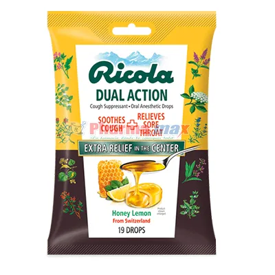 Ricola Dual Action Honey Lemon 19 Drops