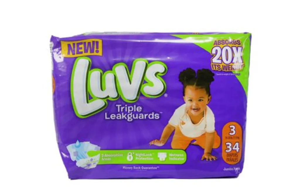 Luvs Triple Leakguards Diapers #3 34ct