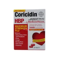 Coricidin HBP Maximum Strength Flu 20 Tablets