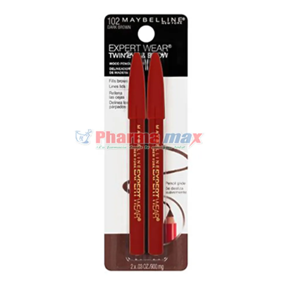 Maybelline Expert Wear Twin Eye & Brow Pencil 102 Dark Brown