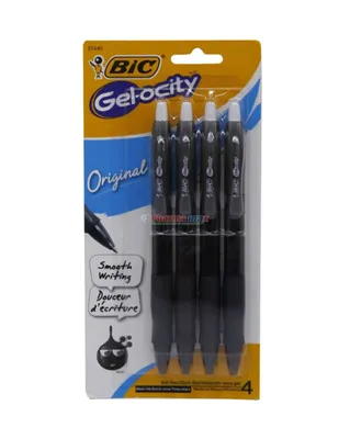 BIC GEL-OCITY PEN MD/BLACK 4pk