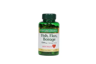 Natural Bounty Fish, Flax, Borage 1,200mg 72 Softgels