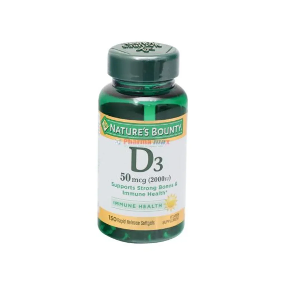 Natures Bounty Vitamin D3 50mcg 150 Softgels