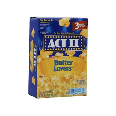 ACT II Popcorn Butter Lovers 3 pack 8.25oz