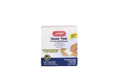 Leader Gauze Pads For Cleaning Wounds 2″x2″ 25 Pads