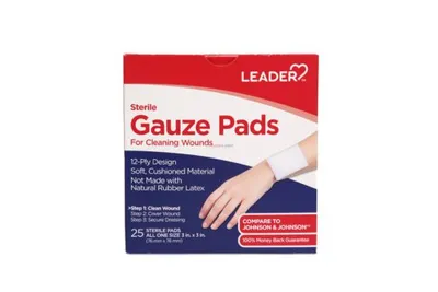 Leader Gauze Pads For Cleaning Wounds 3″x3″ 25 Pads