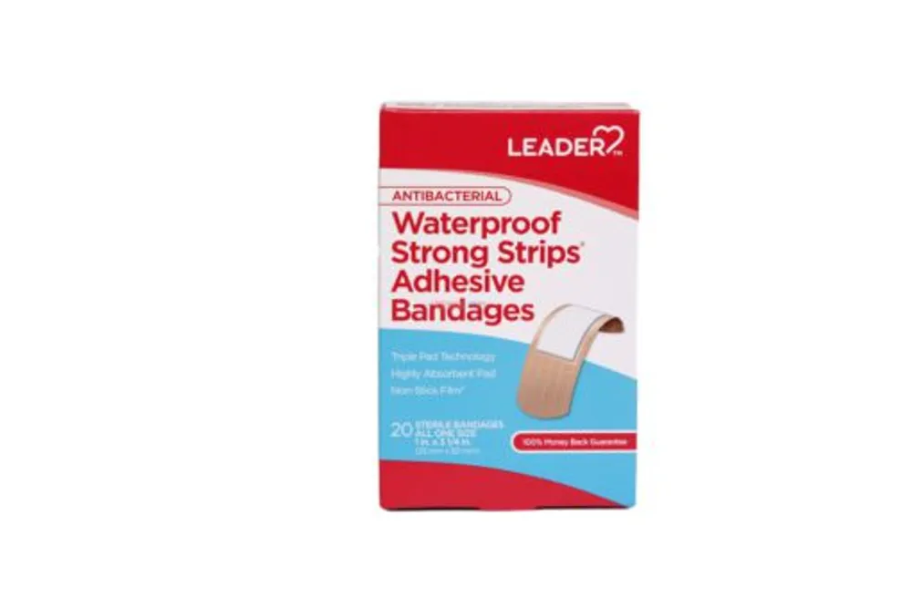 Leader Antibacterial Waterproof Strong Strips Bandages 20pk