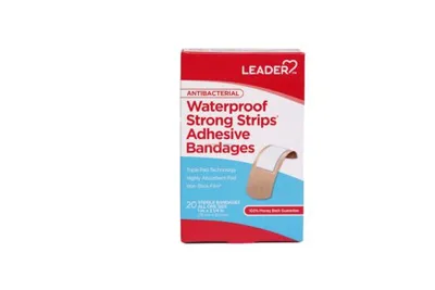 Leader Antibacterial Waterproof Strong Strips Bandages 20pk