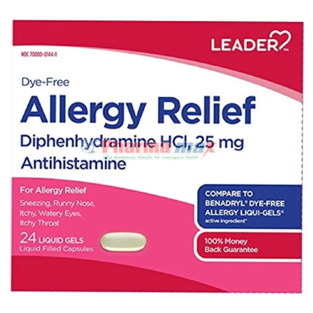 Leader Allergy 25mg 24 liquid gel