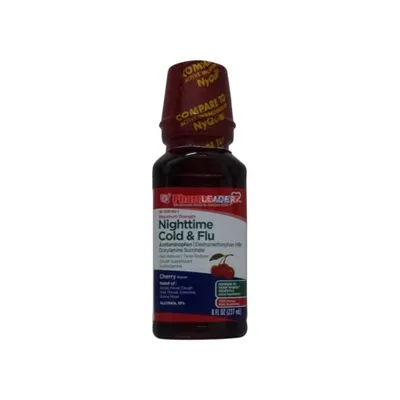 Leader Nighttime Cold & Flu Cherry Flavor 8oz