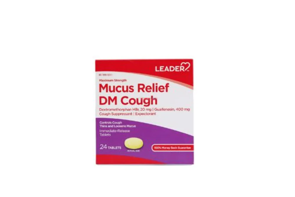 Leader Mucus Relief DM Cough 24 Tablets