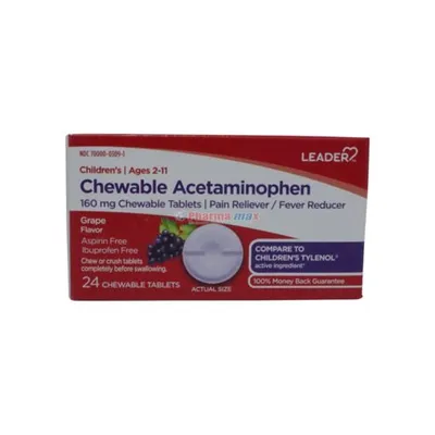 Leader Children’s Acetaminophen 24 Chewable Tablets