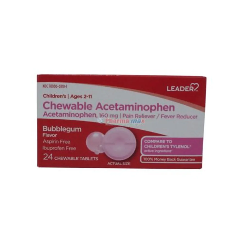 Leader Chewable Acetaminophen 160mg 24 Chewable Tablets