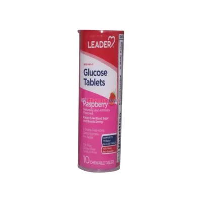 Leader Glucose Rasberry 10 Chewable Tablets