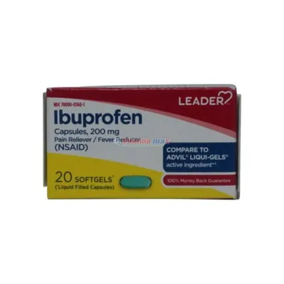 Leader Ibuprofen 200mg 20 Softgels