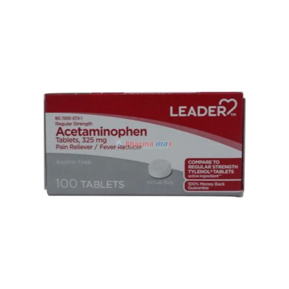 Leader Acetaminophen 325mg 100 Tablets