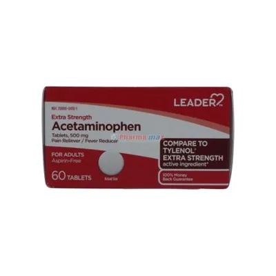 Leader Extra Strength Acetaminophen 500mg 60 Tablets