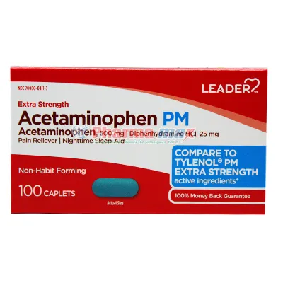 Leader Acetaminophen PM 100 caps