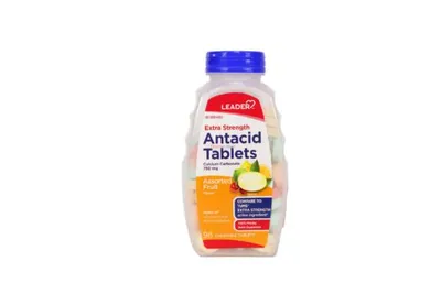 Leader Antacid Extra Strength Assorted Fruit 96 Chewable Tablets