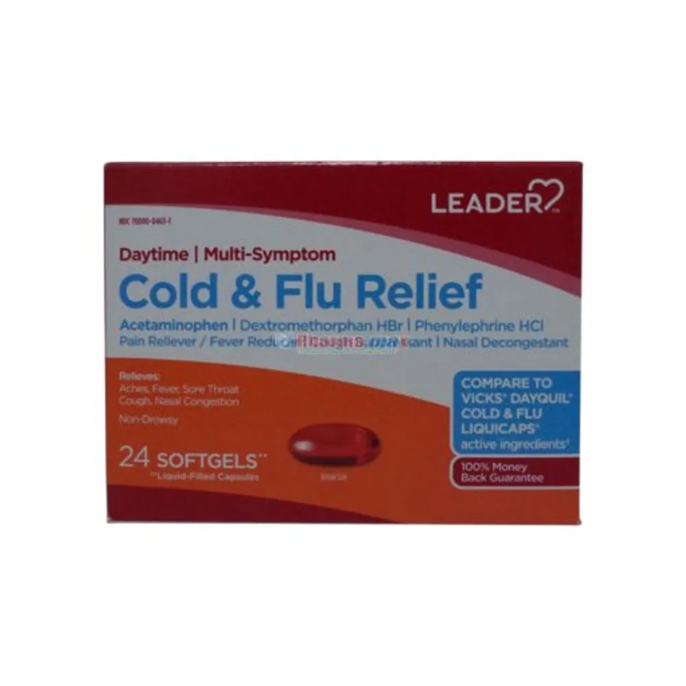 Leader Daytime Cold & Flu Relief 24 Softgels