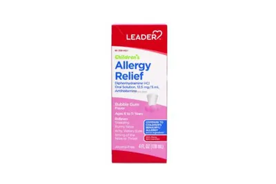 Leader Childrens Allergy Relief Bubble Gum 4oz